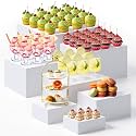 Leinuosen 7 Pcs Extra Large Acrylic Buffet Risers, 8-14" Square, White
