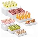 Leinuosen 7 Pcs Large Acrylic Buffet Risers, 6-12" Rectangle, White