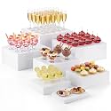 Leinuosen 7 Pcs Large Acrylic Buffet Risers, 8-14" Rectangle, White
