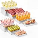 Leinuosen 7 Pcs Large Acrylic Buffet Risers, 6-12" Rectangle, Silver