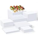 Leinuosen 7 Pcs Large Acrylic Buffet Risers, 6-12" Square, White