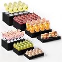 Leinuosen 7 Pcs Large Acrylic Buffet Risers, 6-12" Rectangle, Black