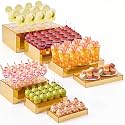 Leinuosen 7 Pcs Large Acrylic Buffet Risers, 6-12" Rectangle, Gold