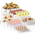 Leinuosen 7 Pcs Large Acrylic Buffet Risers, 10-16" Rectangle, White
