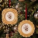 Leinuosen 8 Pcs Mini Vintage Picture Frames for Christmas Tree， Set 6