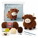 LEISURE ARTS Crochet Kit Amigurumi Highland Cow, Brown, Crochet Kit Beginners, Beginner for Adults, Animal Kit, Kits for Beginners, Crotchet