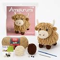 LEISURE ARTS Crochet Kit Amigurumi Highland Cow, Tan, Beginner for Adults, Animal Kit, Crotchet