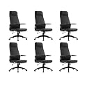 LeisureMod Ergonomic High-Back Leather Office Chair, Swivel