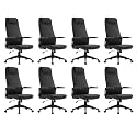 LeisureMod Ergonomic High-Back Leather Swivel Desk Chair