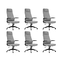 LeisureMod Ergonomic High-Back Leather Swivel Desk Chair