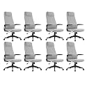 LeisureMod Ergonomic High-Back Polyester Office Chair, Swivel Desk Chair