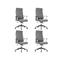 LeisureMod Hilton High Back Leather Executive Office Chair
