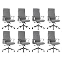 LeisureMod Hilton Executive Office Chair, Leather, Adjustable Height