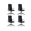 LeisureMod Hilton High Back Leather Executive Office Chair