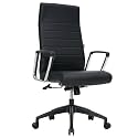 LeisureMod Hilton Modern Conference High Back Leather Ergonomic Executive Office Chair with Adjustable Height &amp; Swivel for Home and Office Room