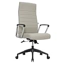 LeisureMod Hilton Modern Conference High Back Leather Ergonomic Executive Office Chair with Adjustable Height &amp; Swivel for Home and Office Room