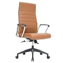 LeisureMod Hilton Modern Conference High Back Leather Ergonomic Executive Office Chair with Adjustable Height &amp; Swivel for Home and Office Room