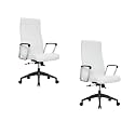 LeisureMod Hilton Modern Executive Office Chair, Leather High Back