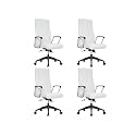 LeisureMod Hilton Office Chair, High Back Leather, Adjustable Height