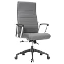 LeisureMod Hilton Modern Conference High Back Leather Ergonomic Executive Office Chair with Adjustable Height &amp; Swivel for Home and Office Room