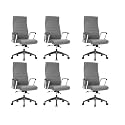 LeisureMod Hilton Modern Executive Office Chair, Leather, Adjustable Height
