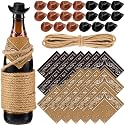 Leitee 20 Sets Mini Cowboy Hats for Crafts Plastic Tiny Cowgirl Hat with Bandanas for Western Cowboy Party Decoration