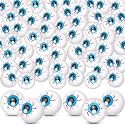 Leitee 60pcs Halloween Plastic Eyeballs Fake Eye Ball, 1 Inch, Blue