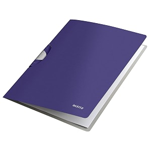 leitz style pp colorclip premium file folder with clip fastener titan blue 40 sheets capacity