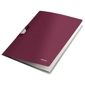 leitz style pp colorclip premium file folder with clip fastener garnet red 40 sheets capacity