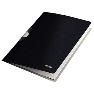 leitz style pp colorclip premium file folder with clip fastener satin black 40 sheets capacity