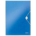 Leitz Wow PP 3-Flap Premium File Folder with Elastic Closure, Blue Metallic (150 Sheets Capacity)