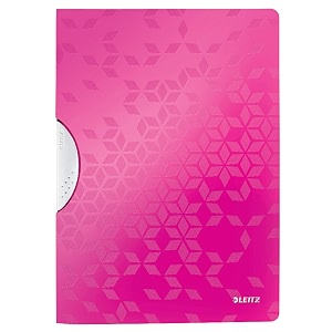leitz wow pp colorclip premium file folder with clip fastener pink metallic 30 sheets capacity