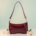 LEKHX Maroon Women Sling Bag - Medium Women Baguette Bag