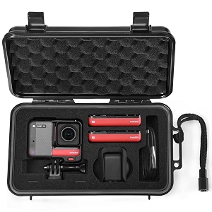lekufee small waterproof hard case compatible with insta360 one rs insta360 one r action camera and accessoriescase only