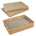 LELE LIFE 3PCS Cat Scratcher with Sturdy Lounge Basket, Double-Sided Cat Scratch Pad, Cardboard Cat Scratcher, Cat Scratching Board, Cat Scratching Post Cat Scratchers for Indoor Cats