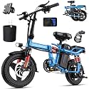 LELEKUAI Electric Bike for Adults and Teens, 520W-1200W Motor, 20-28MPH, 32 Miles Range, 48V 10Ah Battery, 3-Level Pedal Assist, 14" Foldable Mini Electric Bicycle, UL 2849 Certified