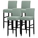 Lellen Bar Stool Chair Cover Set of 4，Stretch Bar Stool Covers Slipcovers Knitted Jacquard Counter Stool Bar Chair Covers Reusable Pub Counter Stool Chair Covers for Kitchen Dining Room (Cyan)