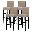 Lellen Bar Stool Chair Covers Set of 4 - Jacquard Bar Stool Covers with Backs Bar Chair Covers Counter Height Stool Covers Bar Stool Slipcovers High Stool Chair Covers for Kitchen Dining Room