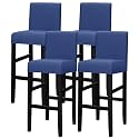 Lellen Bar Stool Chair Covers Set of 4 - Jacquard Bar Stool Covers with Backs Bar Chair Covers Counter Height Stool Covers Bar Stool Slipcovers High Stool Chair Covers for Kitchen Dining Room