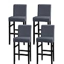 Lellen 4 Pack Bar Stool Covers Barstool Covers Chair Slipcovers Dark Grey