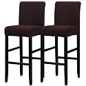 Lellen Bar Stool Covers Set of 2,Stretch Bar Stool Chair Cover Slipcovers Knitted Jacquard Counter Stool Bar Chair Covers Reusable Pub Counter Stool Chair Covers for Kitchen Dining Room (Coffee)