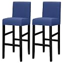 Lellen Bar Stool Covers Set of 2 - Jacquard Bar Stool Chair Cover with Backs Bar Chair Covers Counter Height Stool Covers Bar Stool Slipcovers High Stool Chair Covers for Kitchen Dining Room