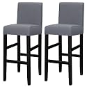 Lellen Bar Stool Covers Set of 2 - Jacquard Bar Stool Covers with Backs - High Stool Chair Covers for Kitchen Dining Room