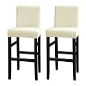 Lellen 2 Pack Bar Stool Covers Barstool Covers Chair Slipcovers Beige