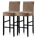 Lellen Bar Stool Covers Set of 2 - Velvet Chair Cover,Stretch Bar Stool Seat Covers,Removable Bar Chair Covers with Backs,Counter Height Bar Stool Chair Covers for Kitchen Dining Room Cafe(Taupe)