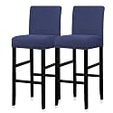 Lellen Bar Stool Covers Set of 2,Stretch Washable Bar Stool Seat Covers,Removable Bar Chair Covers with Backs,Counter Height Bar Stool Chair Covers for Kitchen Dining Room Cafe(Navy)