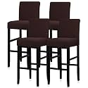 Lellen Bar Stool Covers Set of 4，Stretch Washable Bar Stool Seat Covers,Removable Bar Chair Covers with Backs,Counter Height Bar Stool Chair Covers for Kitchen Dining Room Cafe(Coffee)