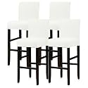 Lellen Bar Stool Covers Set of 4,Stretch Washable Bar Stool Seat Covers,Removable Bar Chair Covers with Backs,Counter Height Bar Stool Chair Covers for Kitchen Dining Room Cafe(White)