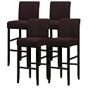 Lellen Bar Stool Covers Set of 4 Stretch Bar Stool Chair Cover Slipcovers Knitted Jacquard Counter Stool Bar Chair Covers Reusable Pub Counter Stool Chair Covers for Kitchen Dining Room (Coffee)