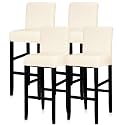 Lellen Bar Stool Covers Set of 4,Stretch Washable Barstool Seat Covers Removable Bar Chair Covers with Backs,Counter Height Bar Stool Chair Covers for Kitchen Dining Room Cafe（Cream）